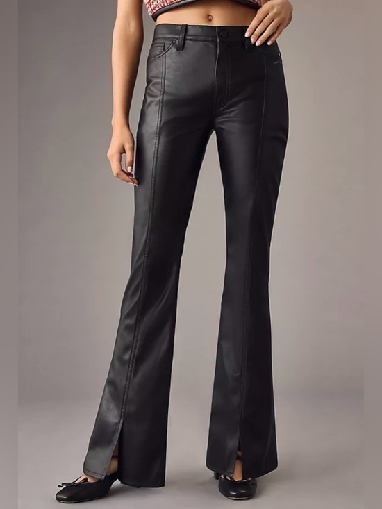 Hudson Jeans Pants - High-Rise Black Faux Leather Flare Pants